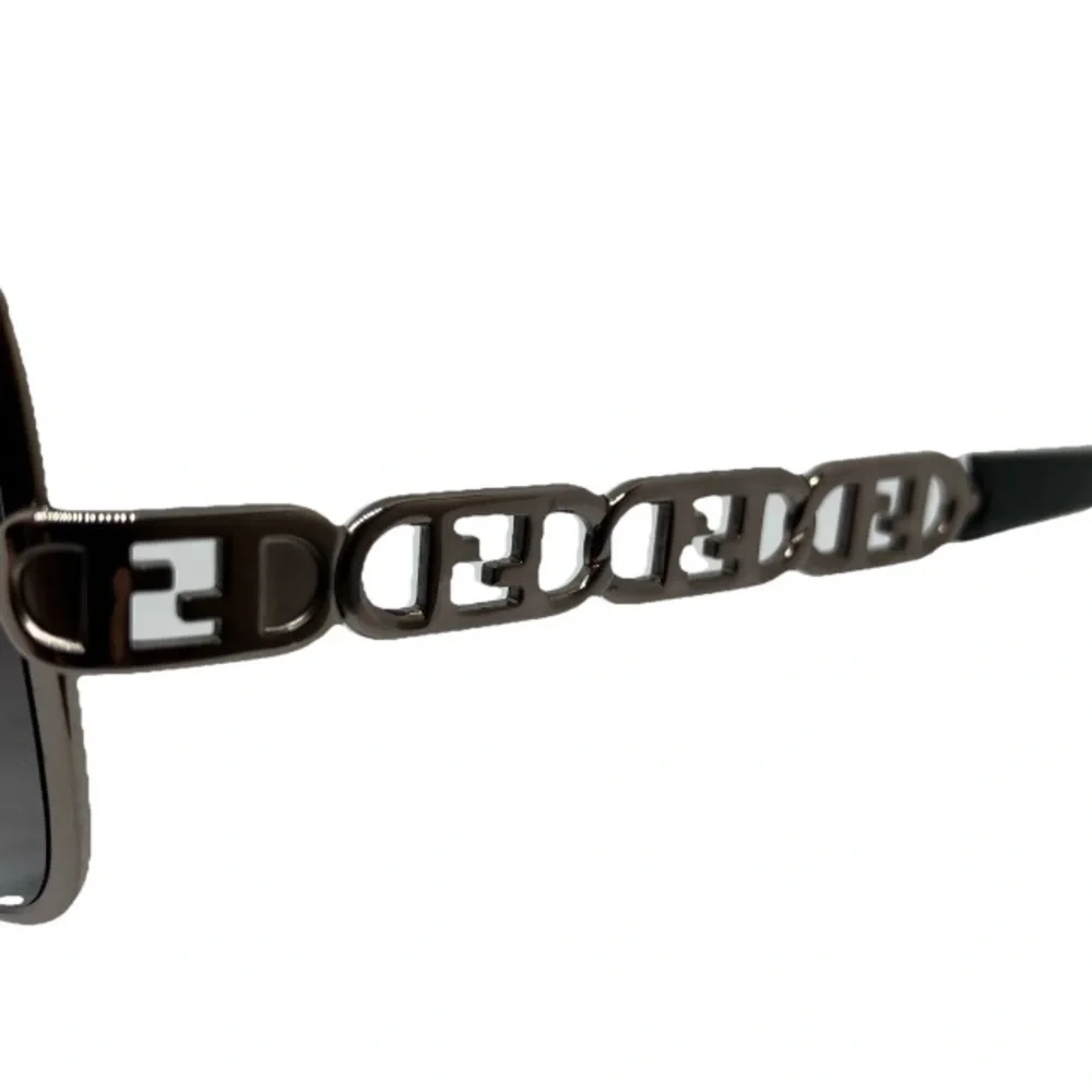 Vintage Fendi Logo Metal Women’s Sunglasses Brown Pewter F478 Made in Italy